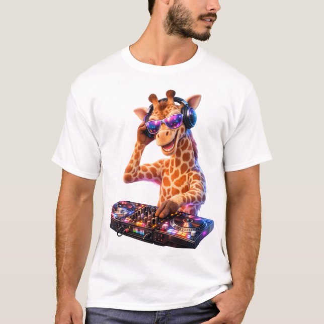Camiseta DJ Giraffe 4D Party Vibes (Frente)