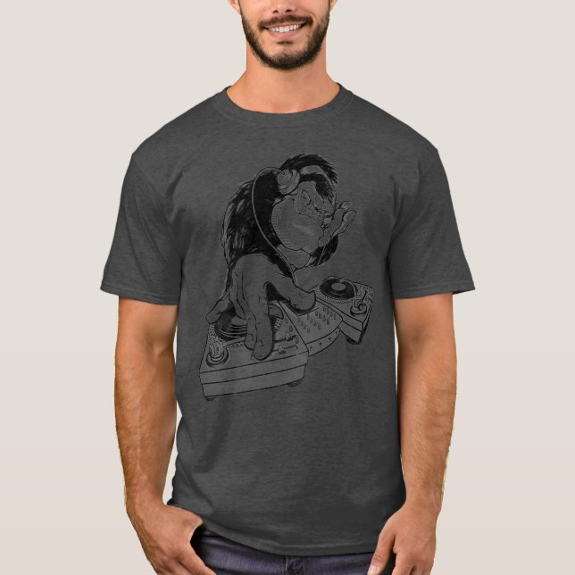 Camiseta DJ GORILLA - macaco - macaco - pavimentos - música (Frente)