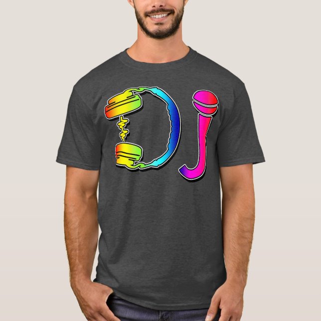 Camiseta DJ Headphone Microphone Club Party Premium (Frente)