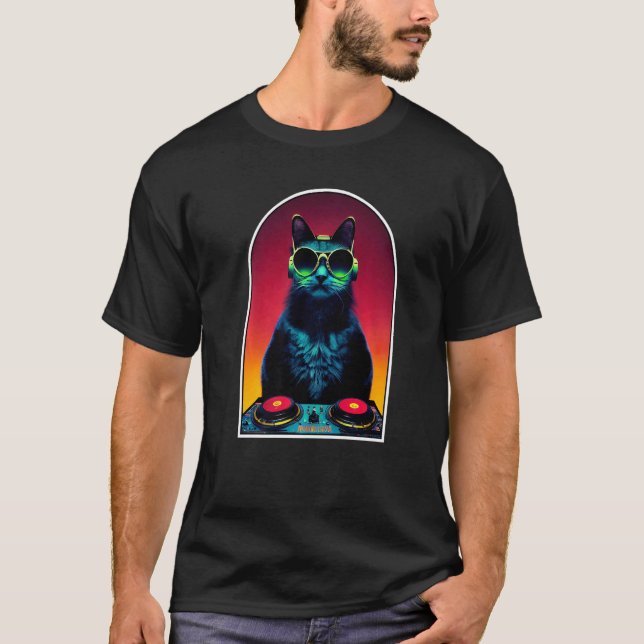Camiseta DJ House Cat EDM House Techno Trance Dubstep (Frente)