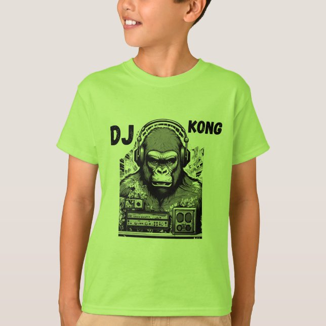 Camiseta Dj kong para rapazes (Frente)