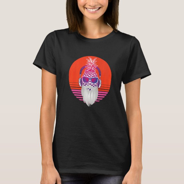 Camiseta Dj man with beard bearded disc with headphones   (Frente)