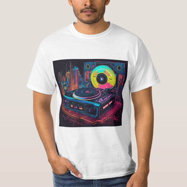 Camiseta DJ: Mestre da Luz e Som Esculpindo Luz (Frente)