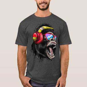 Camiseta DJ Monkey Ape Gorilla Gift do Disco Jockey
