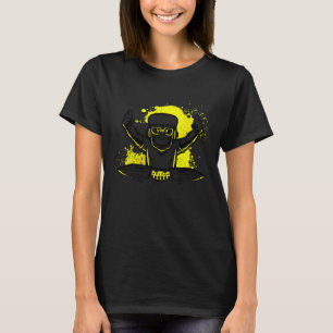 Camiseta DJ Monkey Music Party Diversão Óculos escuros Dive