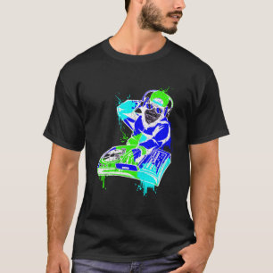 Camiseta DJ Monkey Music Party Diversão Óculos escuros Dive