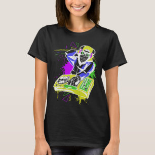 Camiseta DJ Monkey Music Party Divertimento Óculos de sol C