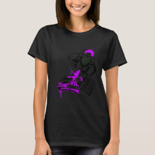 Camiseta DJ Monkey Music Party Divertimento Óculos de sol C