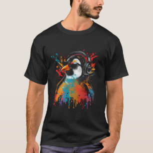 Camiseta Dj Music Fan Penguin Party Outfit Hobb