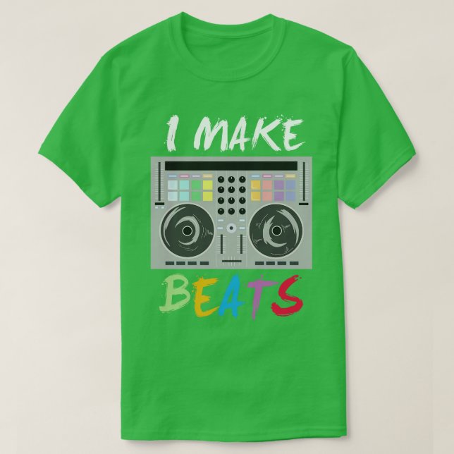 Camiseta DJ Music Producer Audio I make beats Disco EDM (Frente do Design)