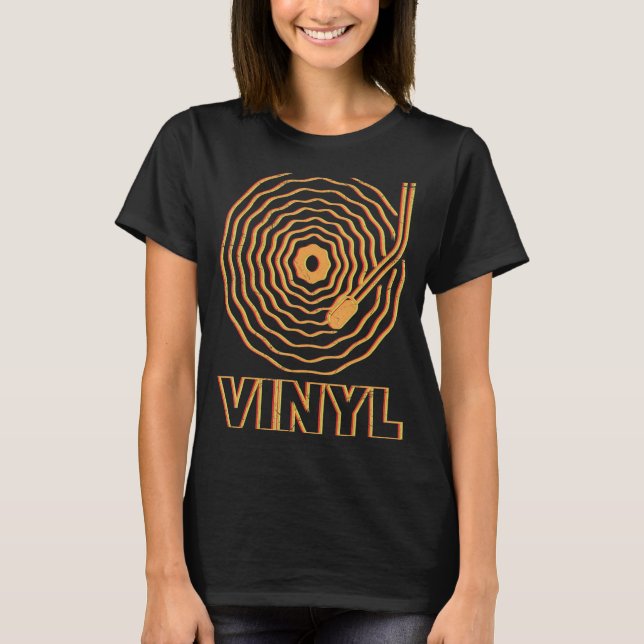 Camiseta DJ musico discoteca Eu preciso de vinil (Frente)