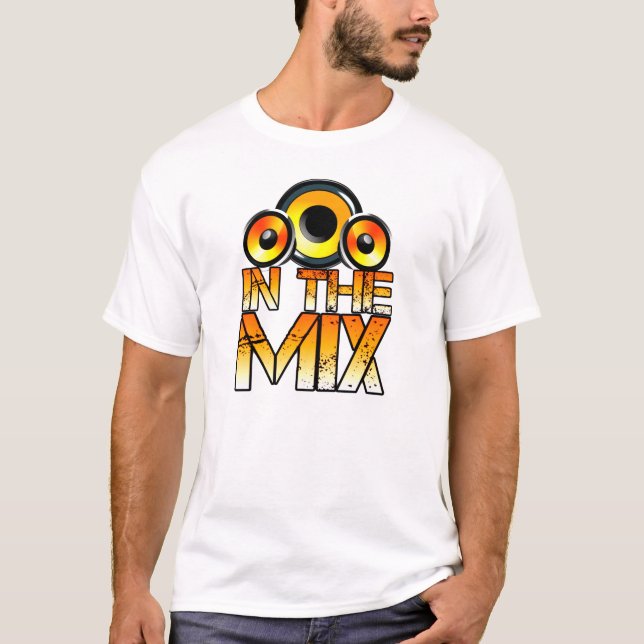 Camiseta DJ no t-shirt do design dos auto-falante da (Frente)