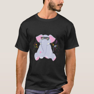 Camiseta Dj Notas Musicais De Animais Elefantes Disco