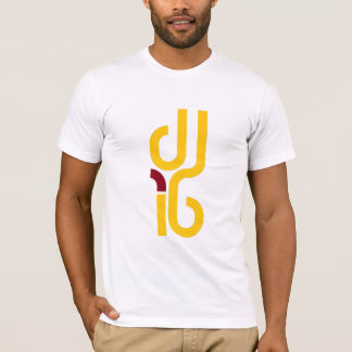 Camiseta DJ o T branco do logotipo 3 homens
