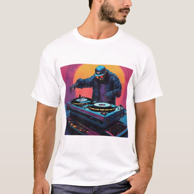 Camiseta DJ. Os alquimistas (ou alquimia) do som (Frente)