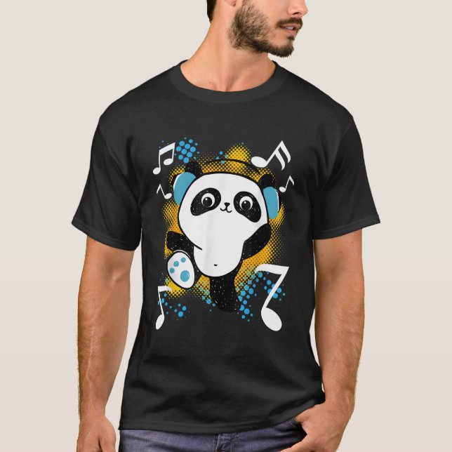 Camiseta Dj Panda Com Fones de ouvido (Frente)