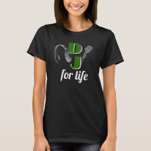 Camiseta DJ para Fones de ouvido de microfone verde