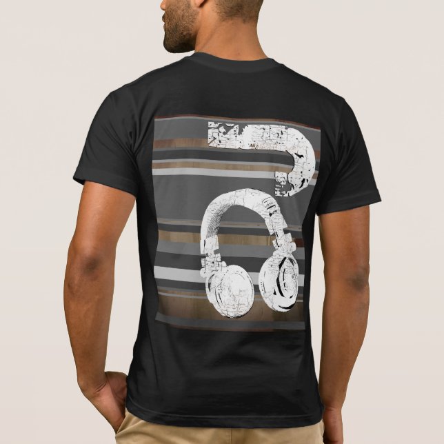 Camiseta DJ preto e branco listrado (Verso)