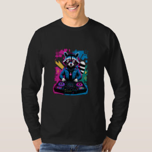 Camiseta DJ Raccoon Estilo de Rua - Graffiti Animal EDM Urb