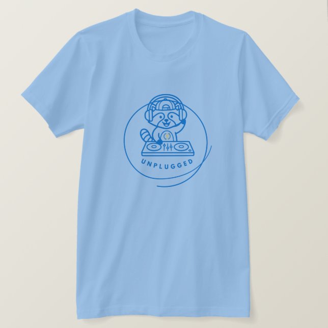 Camiseta DJ Raccoon Neon (Frente do Design)