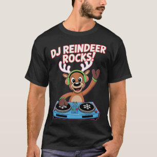 Camiseta Dj Reindeer Rocks Christmas Dj Groove