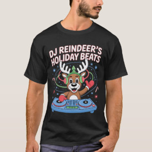Camiseta Dj Reindeer's Holiday Bate no Natal Dj Divertido