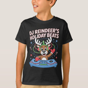 Camiseta Dj Reindeer's Holiday Bate no Natal Dj Divertido