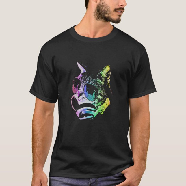 Camiseta Dj Retro Cat (Frente)