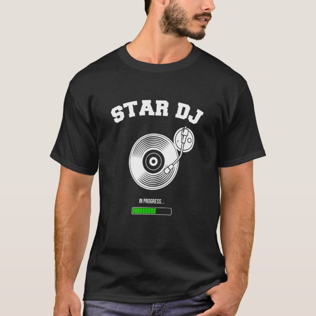 Camiseta Dj Star Deejay Vinyl Turntable Party Di (Frente)