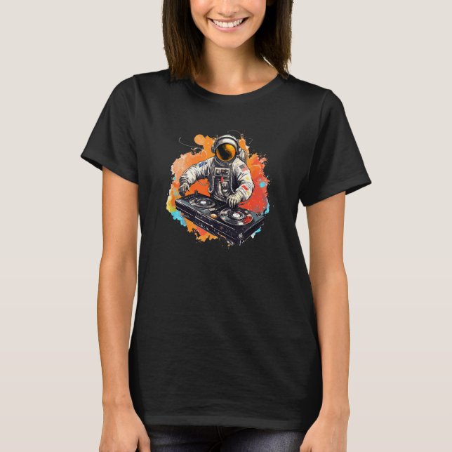 Camiseta DJ Techno Music Astronaut Rave (Frente)