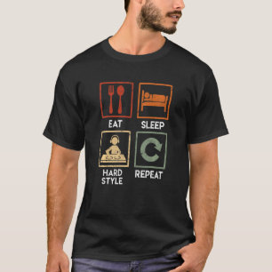 Camiseta DJ Techno Rave Comer Dormir Tocar Repetir