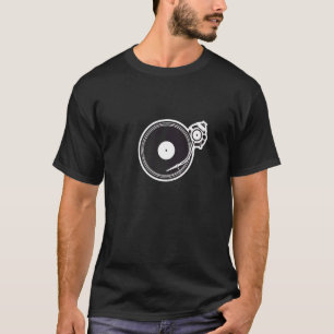 Camiseta Dj Turntable Com Stylus E Gráfico De Agulha