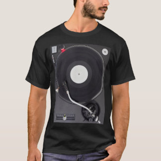 Camiseta DJ Turntable, Reproduzindo Foto Do Registro De Vin