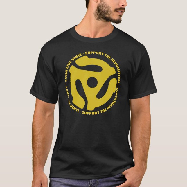 Camiseta DJ - Vive por muito tempo o vinil (Frente)