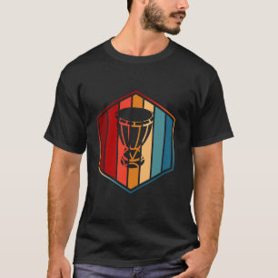 Camiseta Djembe Drum Retro Vintage 70s Estilo de Longa Folh