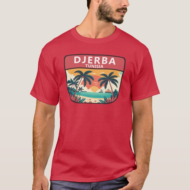 Camiseta Djerba Tunísia Retro Emblem (Frente)