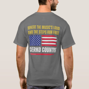Camiseta (Dk Grey) Bandeira dos EUA / Música Alta & Passos