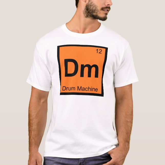 Camiseta Dm - Símbolo de Mesa periódica de Química de Máqui (Frente)