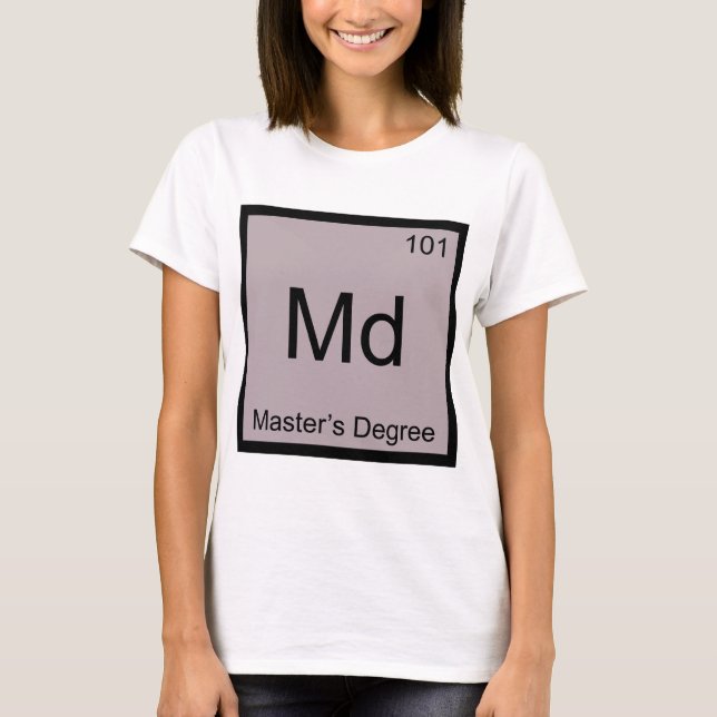 Camiseta DM - T do símbolo do elemento da química do grau (Frente)