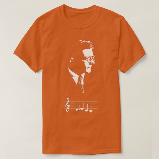 Camiseta Dmitri Shostakovich DSCH notas musicais Gift (Frente do Design)