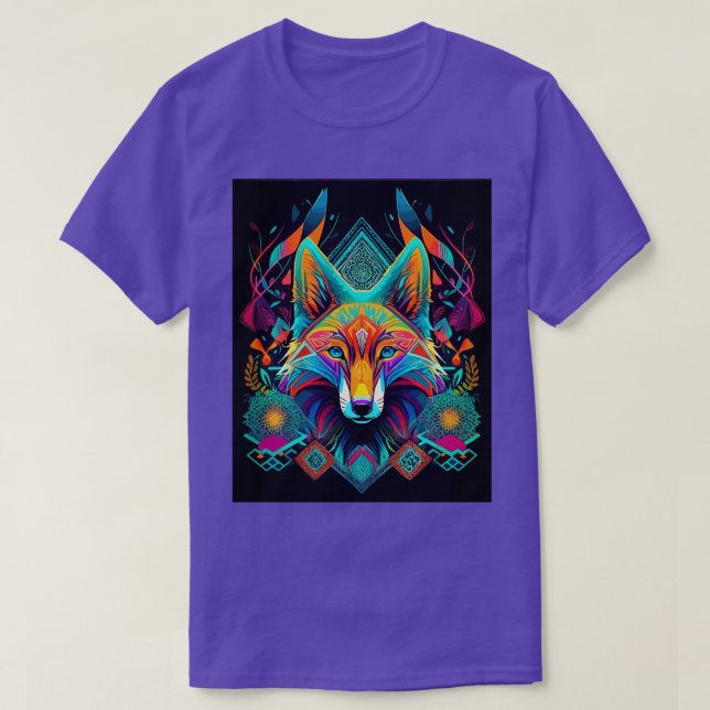 Camiseta DMT Art Shamanic Fox 2 (Frente do Design)