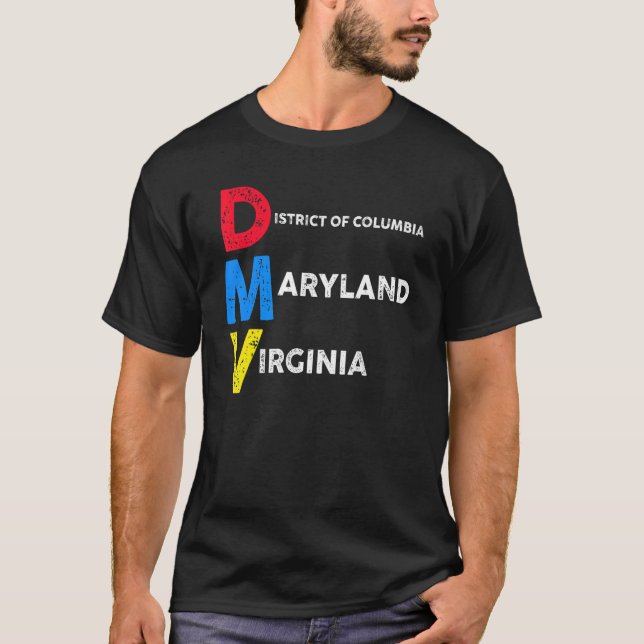 Camiseta DMV nativa aka DC Maryland e Virginia (Frente)