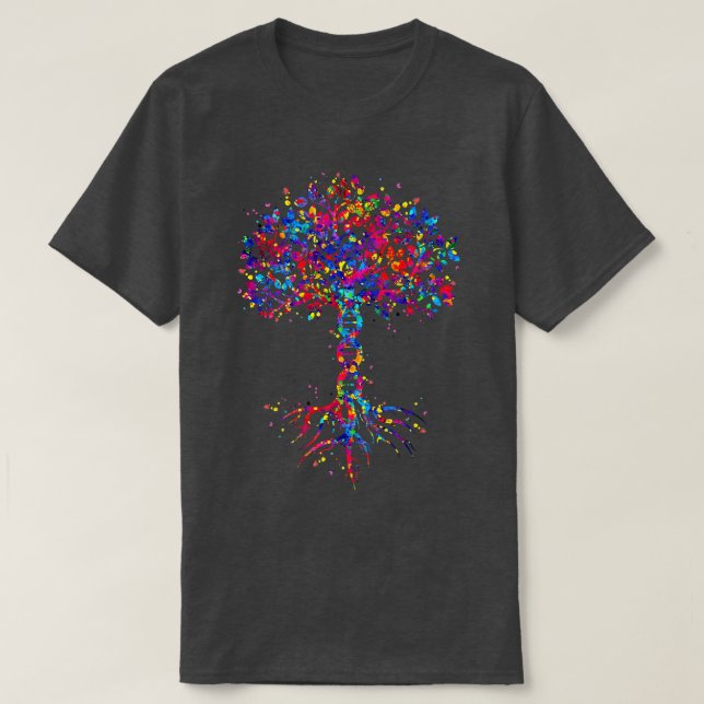Camiseta DNA Árvore Vida Aquarela Genética Biologista Ciênc (Frente do Design)