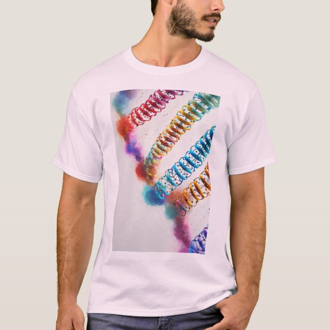 Camiseta "DNA cromático: Teto monocromático masculino" (Frente)