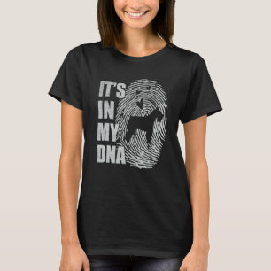 Camiseta DNA do Cão Mãe Pai do Schnauzer Padrão
