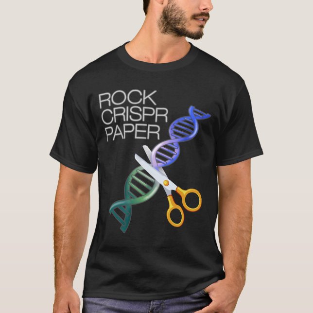 Camiseta Dna Funny Rock Paper Crispr Genetic Science Race  (Frente)