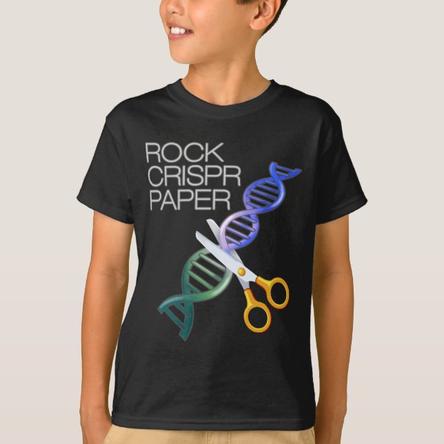 Camiseta Dna Funny Rock Paper Crispr Genetic Science Race  (Frente)