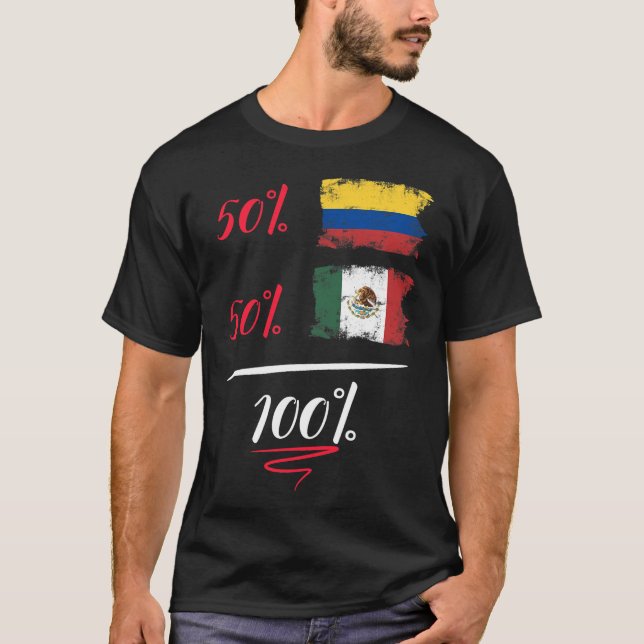 Camiseta DNA Half Do Orgulho Do Patrimônio Colombiano E Mex (Frente)