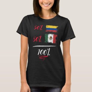 Camiseta DNA Half Do Orgulho Do Patrimônio Colombiano E Mex