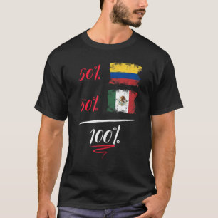 Camiseta DNA Half Do Orgulho Do Patrimônio Colombiano E Mex